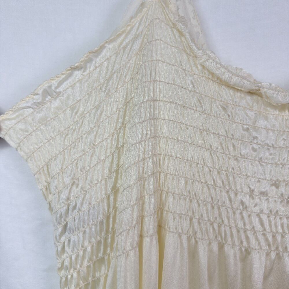 ivory vintage lace nightgown large satin maxi lord & taylor by lily of france - Picture 5 of 7